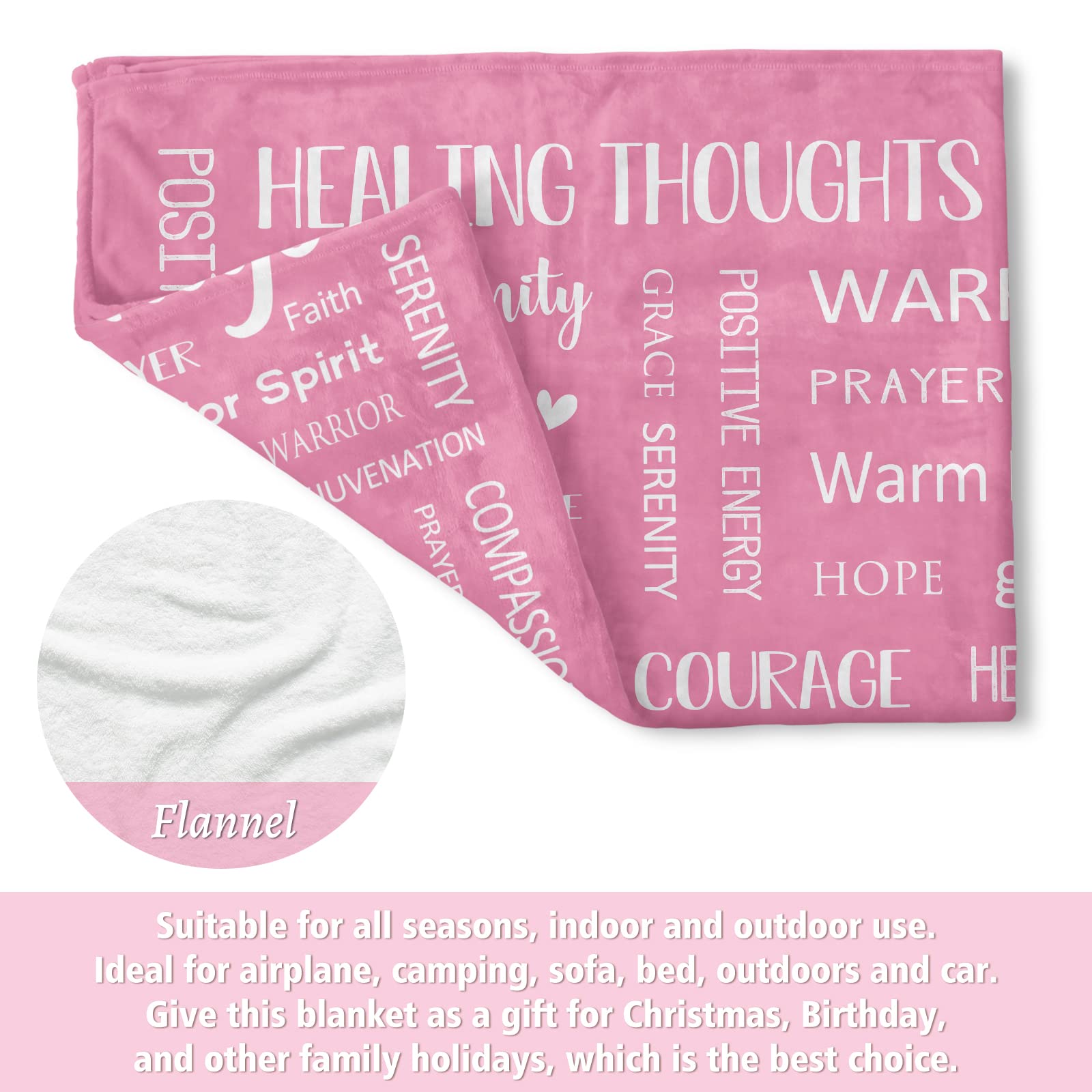 Afterprints Afterprints Warm Hugs Healing Blanket for Women Breast Cancer Gifts Get Well Soon Sympathy Gift Soft Comfort Throw 50 x 60 Inches - View 5 of 7