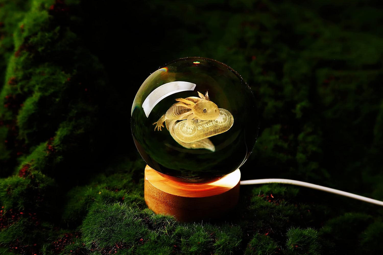 DIGFPWT DIGFPWT Axolotl Crystal Ball Lamp 3D Night Light with Remote Control 16 Colors K9 Gamepad LED Base Perfect Gift - View 8 of 8