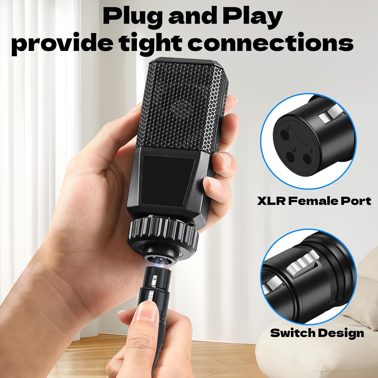 NCGGY USB Microphone Cable,XLR to USB Cable 16Ft,XLR Female to US-B Mic Link Converter Cable for Microphones or Recording Karaoke Sing - View 3 of 8