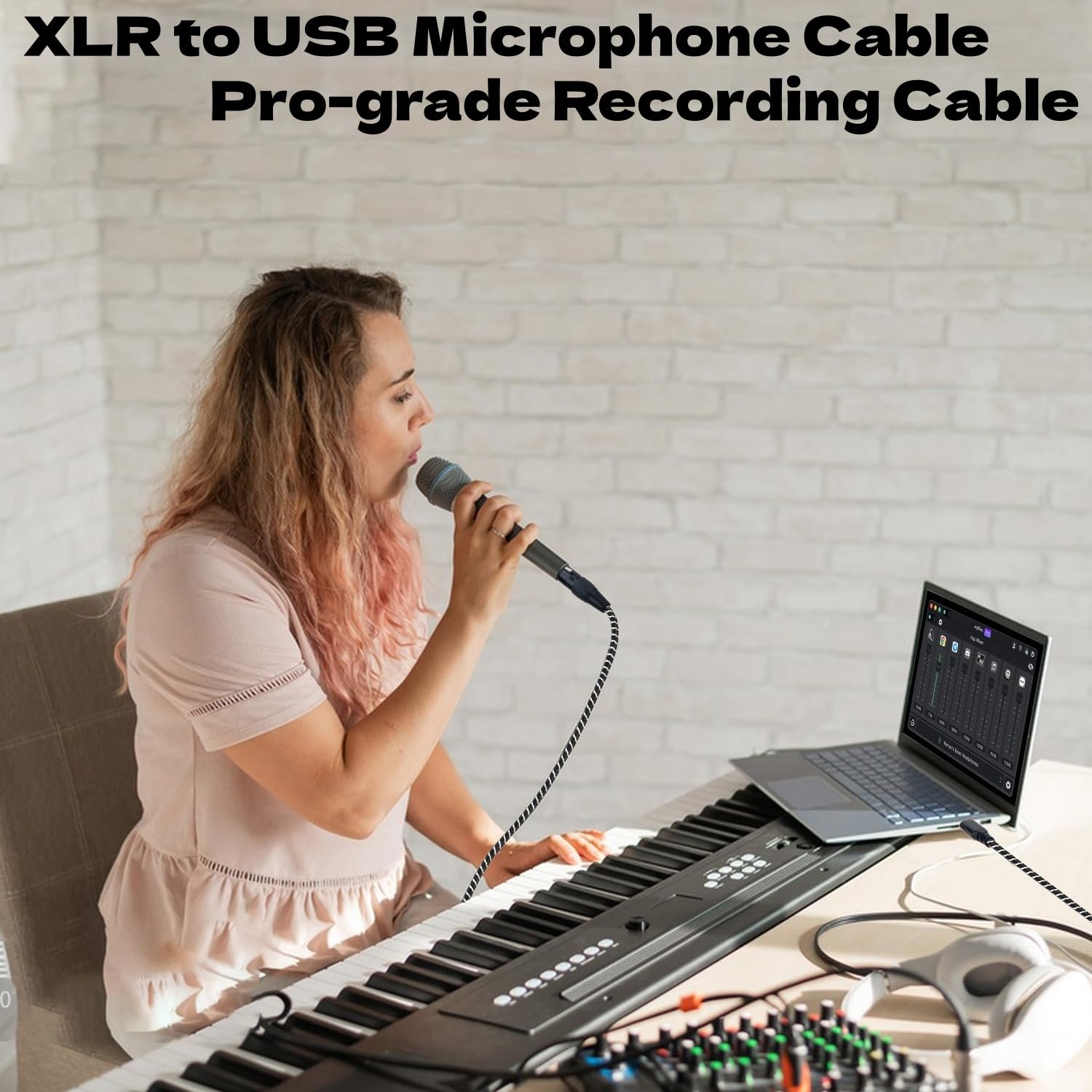 NCGGY USB Microphone Cable,XLR to USB Cable 16Ft,XLR Female to US-B Mic Link Converter Cable for Microphones or Recording Karaoke Sing - View 8 of 8
