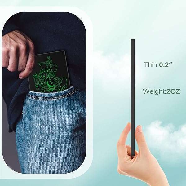 Ksequ Ksequ LCD Writing Tablet for Adults-6.5″&amp;6″ LCD Writing Tablet,Double-Sided Full Screen Electronic Drawing Pad,Mini Portable Digital Notepad for School,Office,Home,Erasable,Reusable - View 4 of 9