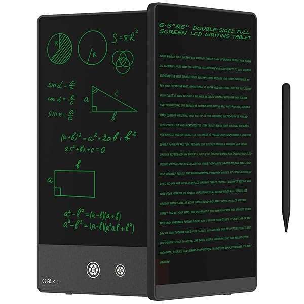 Ksequ Ksequ LCD Writing Tablet for Adults-6.5″&amp;6″ LCD Writing Tablet,Double-Sided Full Screen Electronic Drawing Pad,Mini Portable Digital Notepad for School,Office,Home,Erasable,Reusable
