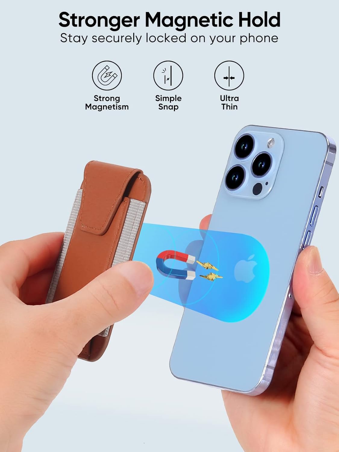 Miroddi Miroddi MagSafe Wallet with Privacy Flap for iPhone 15 14 13 12 Leather Magnetic Card Holder RFID Blocking Brown - View 4 of 7