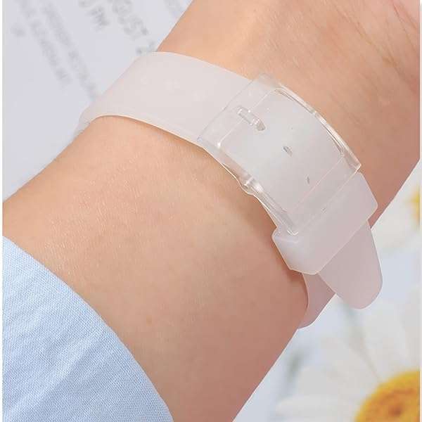 Lijinlan Buy Lijinlan Waterproof Silicone Replacement Band for Swatch 17mm, 19mm, 20mm - Clear White Wrist Strap - View 4 of 11