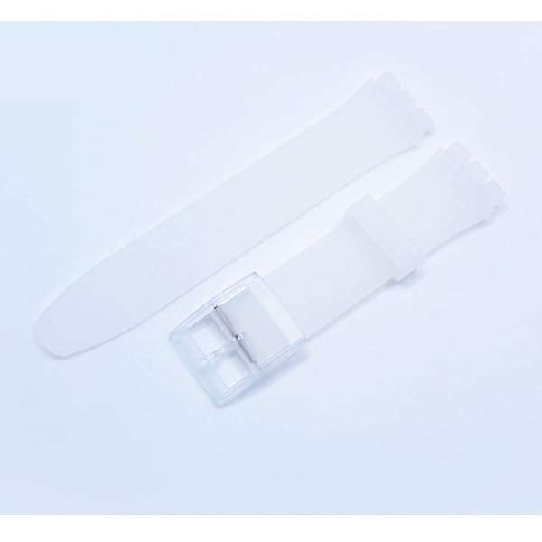 Lijinlan Buy Lijinlan Waterproof Silicone Replacement Band for Swatch 17mm, 19mm, 20mm - Clear White Wrist Strap - View 5 of 11