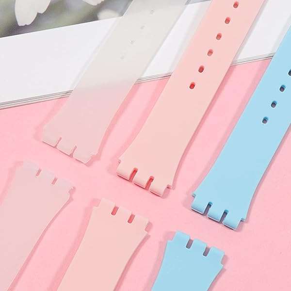 Lijinlan Buy Lijinlan Waterproof Silicone Replacement Band for Swatch 17mm, 19mm, 20mm - Clear White Wrist Strap - View 6 of 11