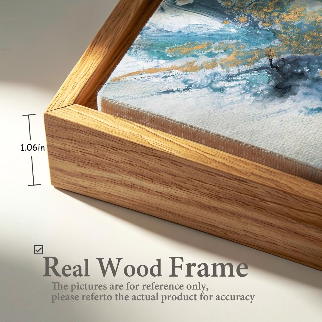 vgrozirh Large Framed Abstract Wall Art for Living Room Navy Blue Canvas Modern Decor Colorful Paintings for Bedroom and Bathroom - View 5 of 7