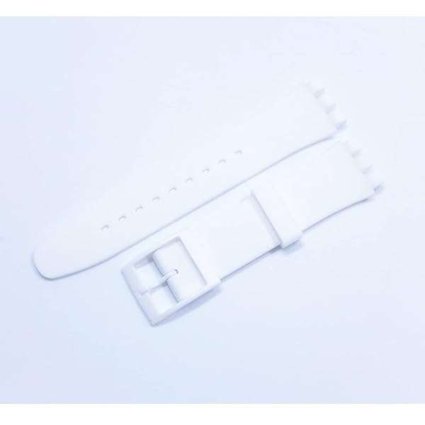 Lijinlan Buy Lijinlan Waterproof Silicone Replacement Band for Swatch 17mm, 19mm, 20mm - Stylish White Wrist Strap - View 4 of 9