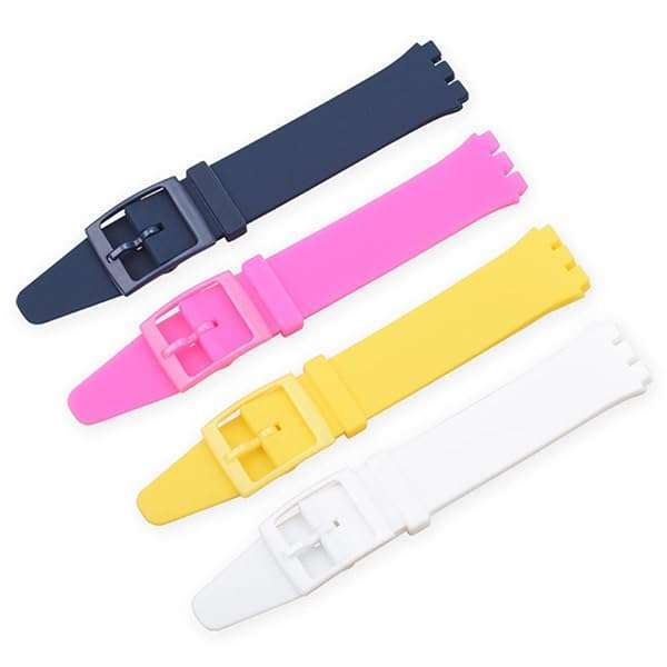 Lijinlan Buy Lijinlan Waterproof Silicone Replacement Band for Swatch 17mm, 19mm, 20mm - Stylish White Wrist Strap - View 5 of 9