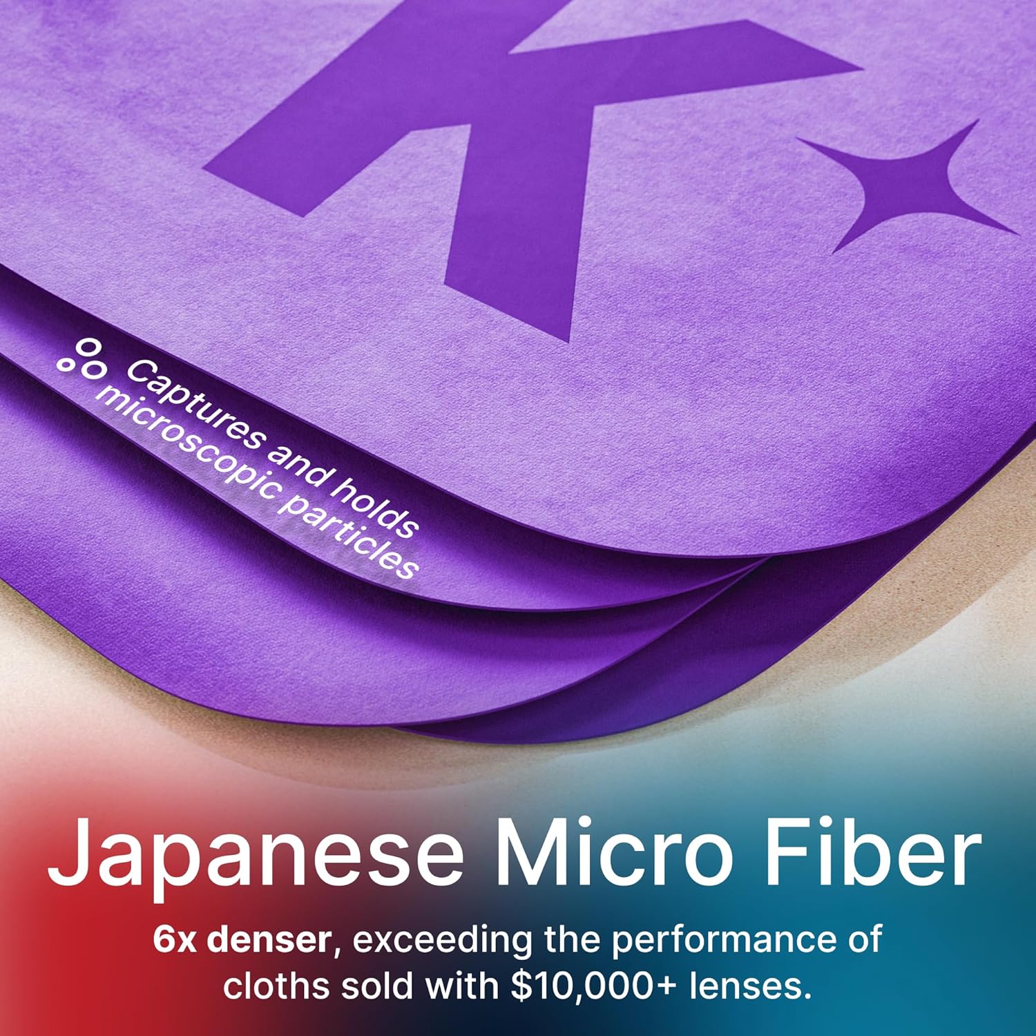 Koala Lifestyle Koala Lens Cleaning Cloth Pack of 3 Japanese Microfiber for Glasses Camera VR AR Headset and Screen Cleaning Blue and Purple - View 3 of 9