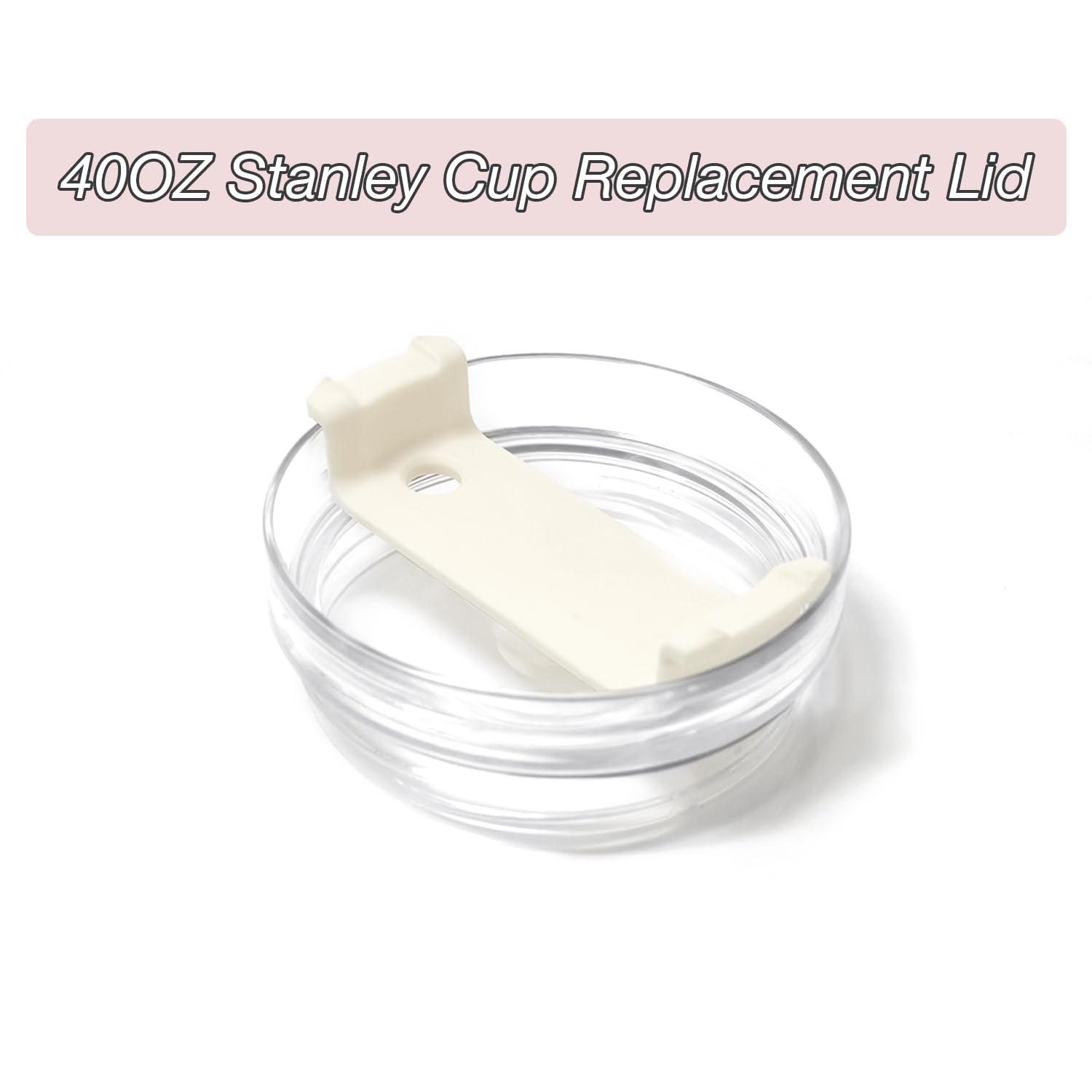 Horsdo 40 OZ Tumbler Lid Compatible with Stanley Spill Proof Splash Resistant Covers for Coffee Mugs 2 Pack Beige - View 4 of 7