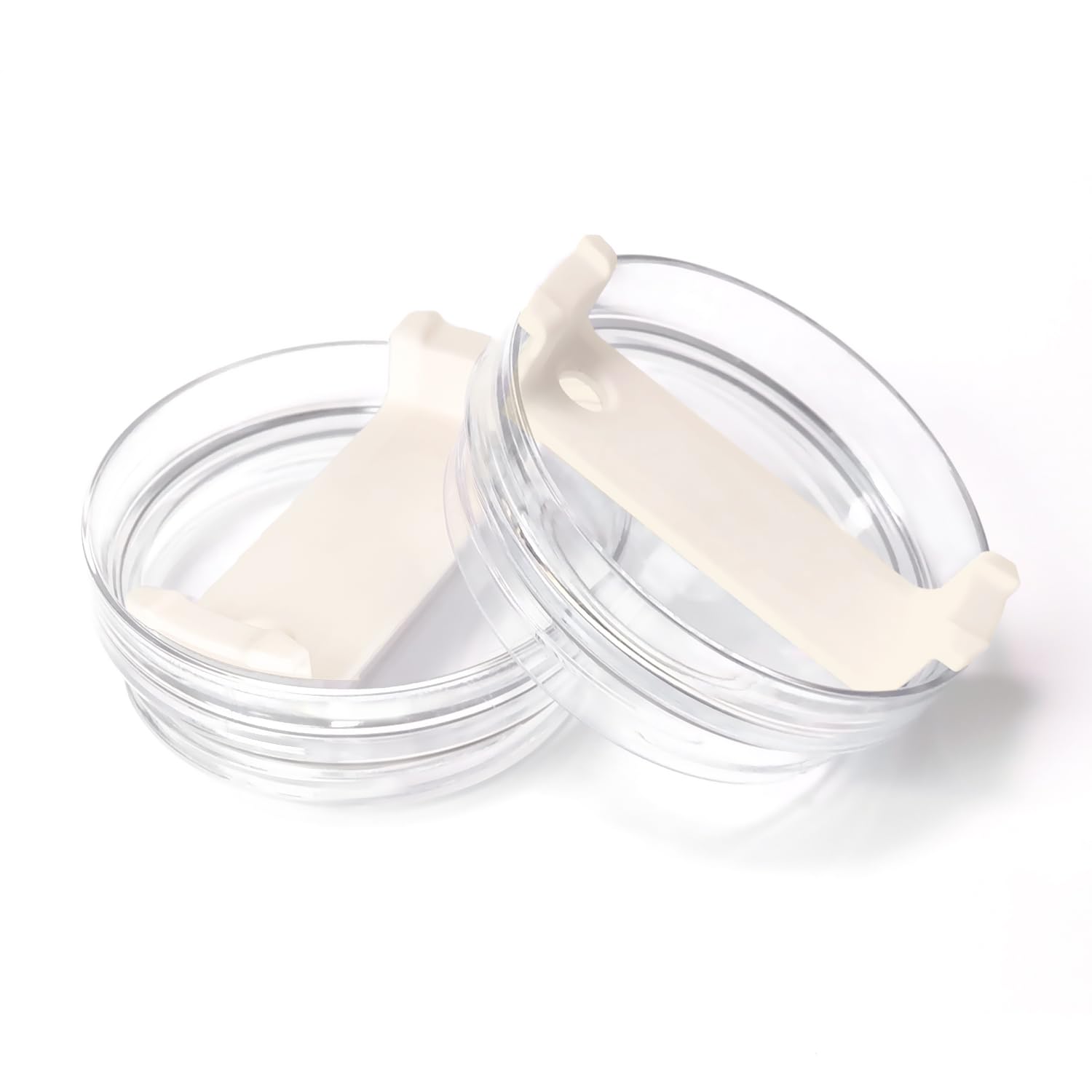 Horsdo 40 OZ Tumbler Lid Compatible with Stanley Spill Proof Splash Resistant Covers for Coffee Mugs 2 Pack Beige