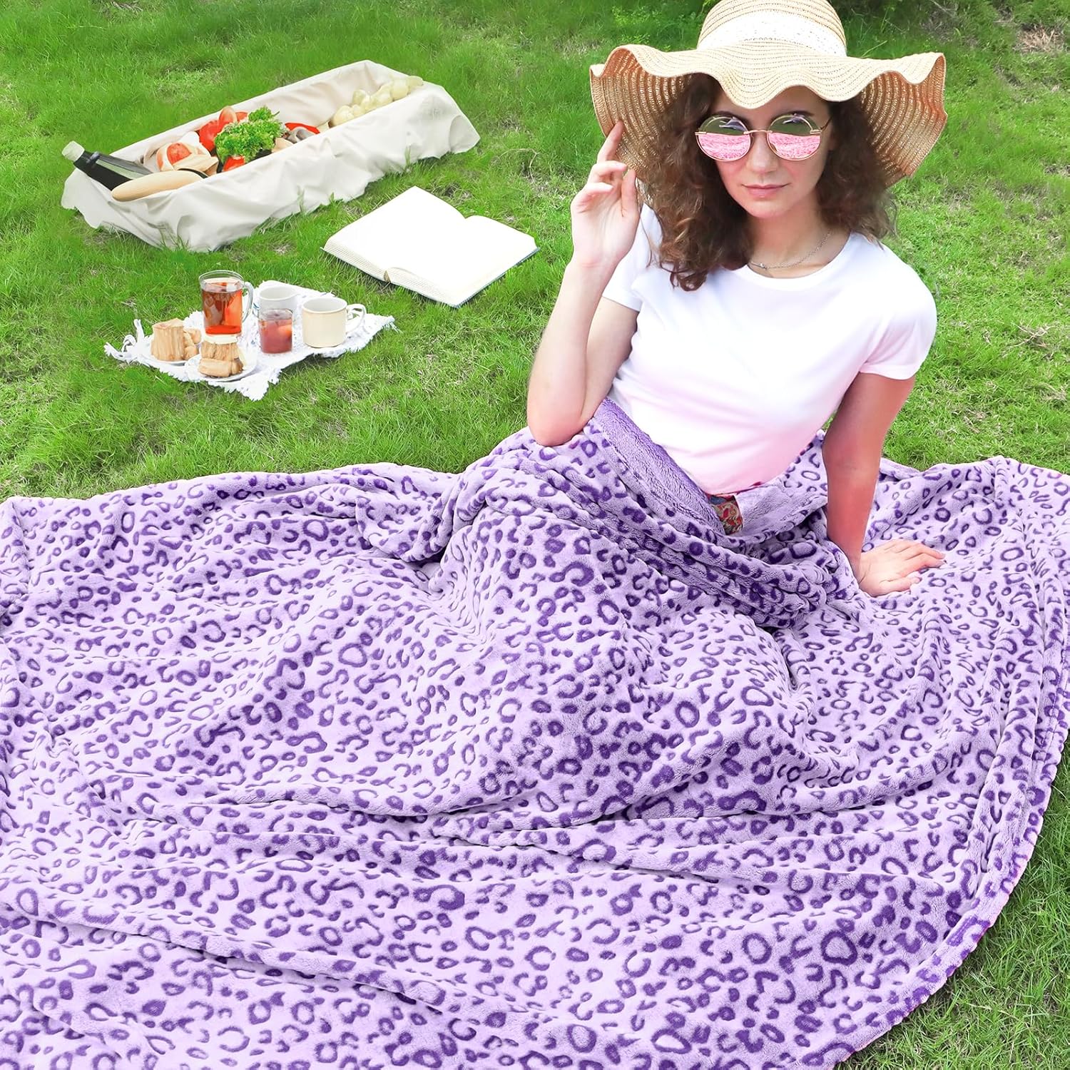 ZHIKU ZHIKU Lightweight Purple Fleece Throw Blanket Soft Cozy 50x60 Perfect for Home and Travel - View 2 of 9