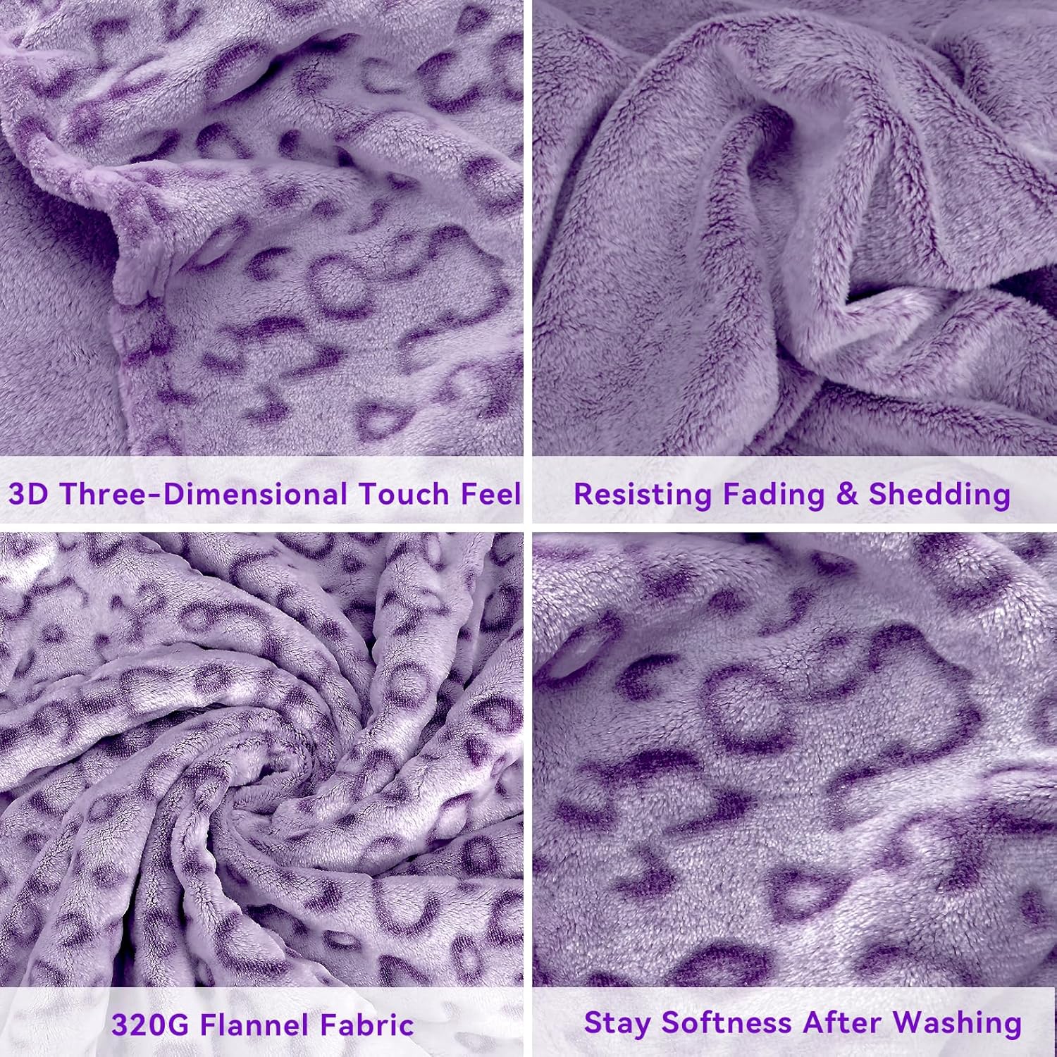 ZHIKU ZHIKU Lightweight Purple Fleece Throw Blanket Soft Cozy 50x60 Perfect for Home and Travel - View 5 of 9