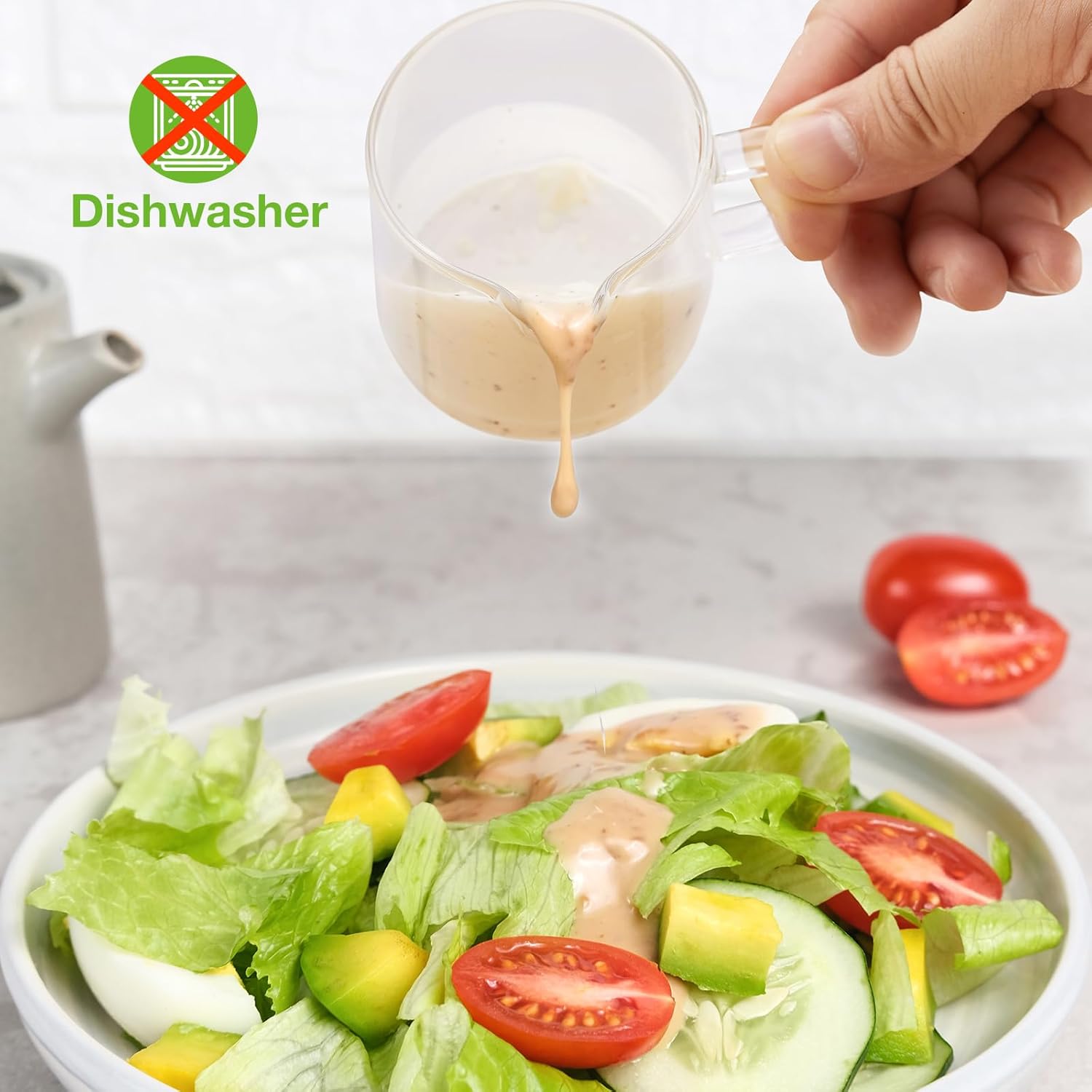 Mfacoy Mfacoy 2 Pack Measuring Cups 75ML Espresso Cups with Handle Clear Accessories for Milk Frothing and Espresso Shot Glasses - View 7 of 7