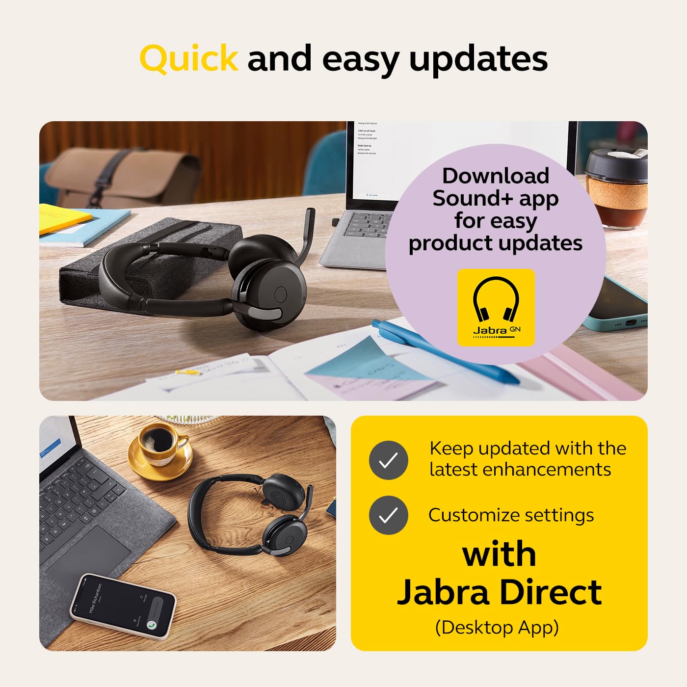 Jabra Jabra Evolve2 65 Flex Wireless Stereo Headset Bluetooth Noise Cancelling ClearVoice Technology Hybrid ANC Certified for Microsoft Teams Black - View 4 of 8