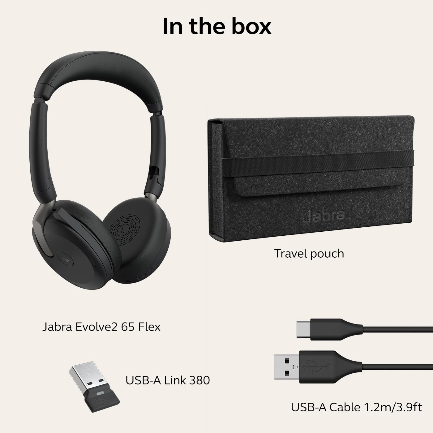 Jabra Jabra Evolve2 65 Flex Wireless Stereo Headset Bluetooth Noise Cancelling ClearVoice Technology Hybrid ANC Certified for Microsoft Teams Black - View 8 of 8