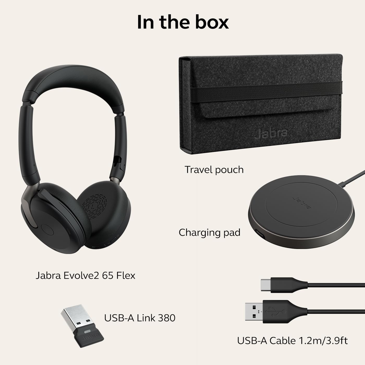 Jabra Jabra Evolve2 65 Flex Stereo Headset Bluetooth Wireless Charging Noise Cancelling Technology Compatible with UC Platforms Black - View 8 of 8