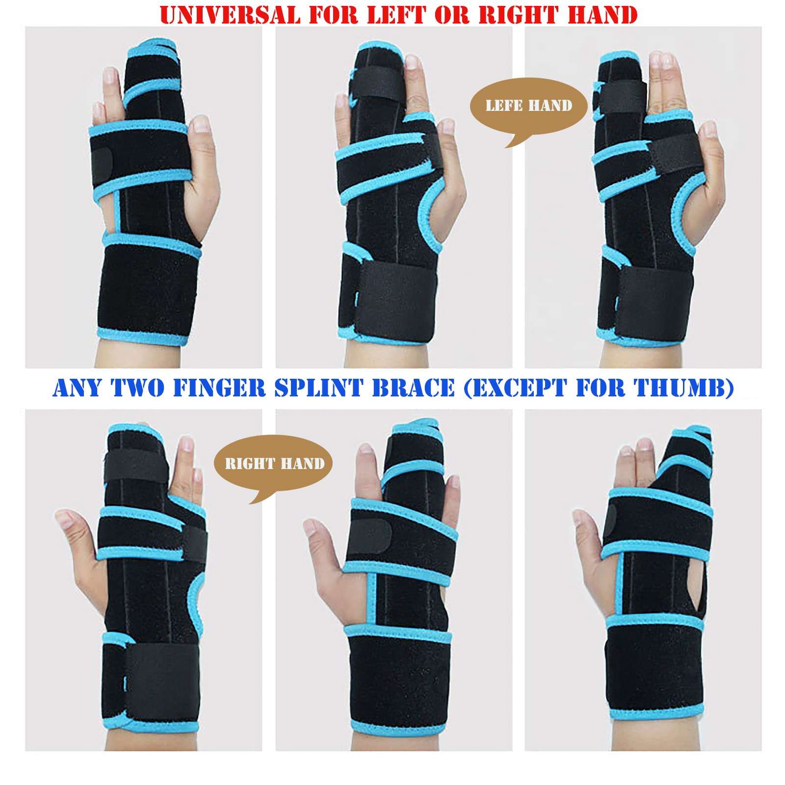 GREUS Adjustable 2 Finger Splint Brace for Hand Wrist Support Universal for Left or Right Hand Pain Relief for Fractures Arthritis and Sprains - View 2 of 7