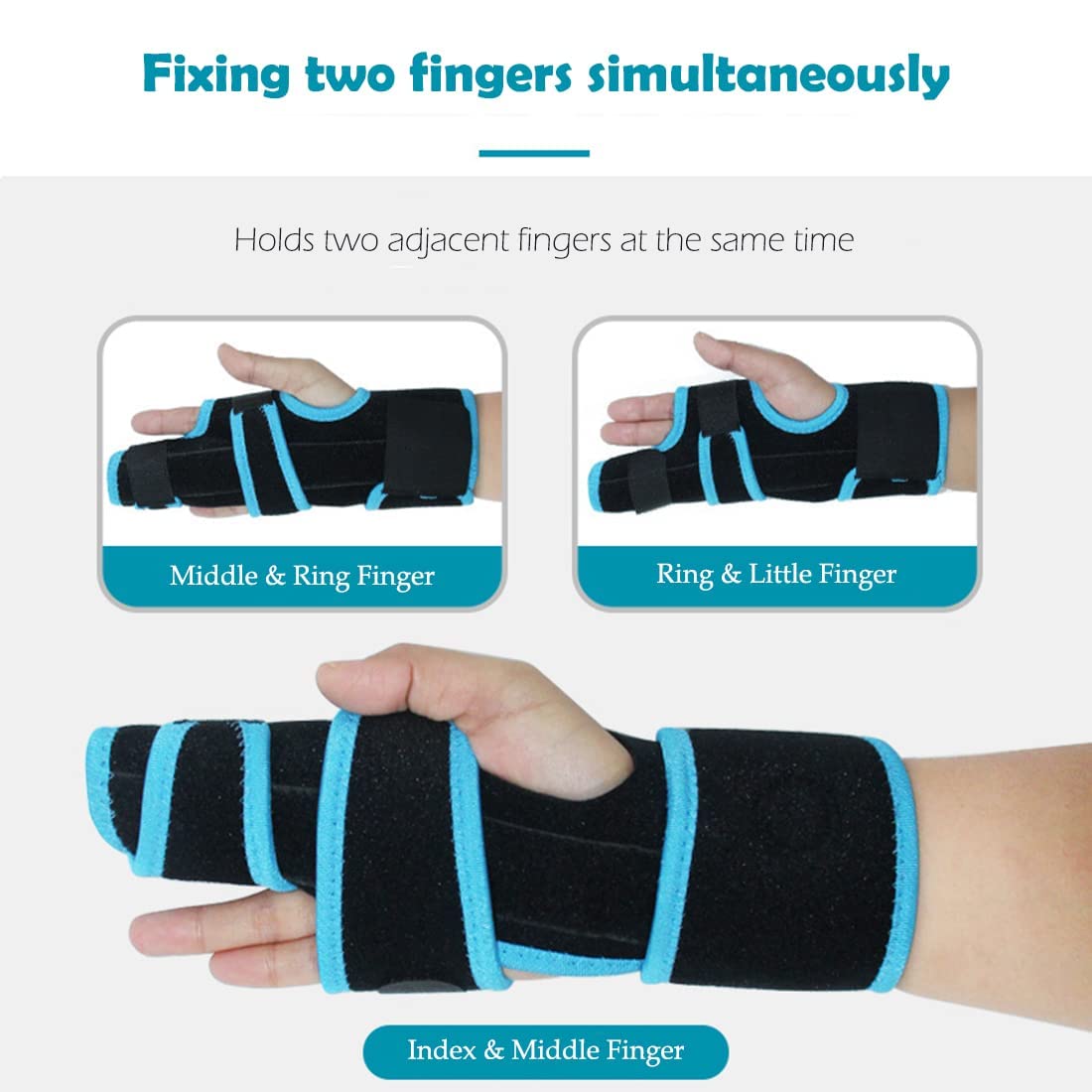 GREUS Adjustable 2 Finger Splint Brace for Hand Wrist Support Universal for Left or Right Hand Pain Relief for Fractures Arthritis and Sprains - View 4 of 7