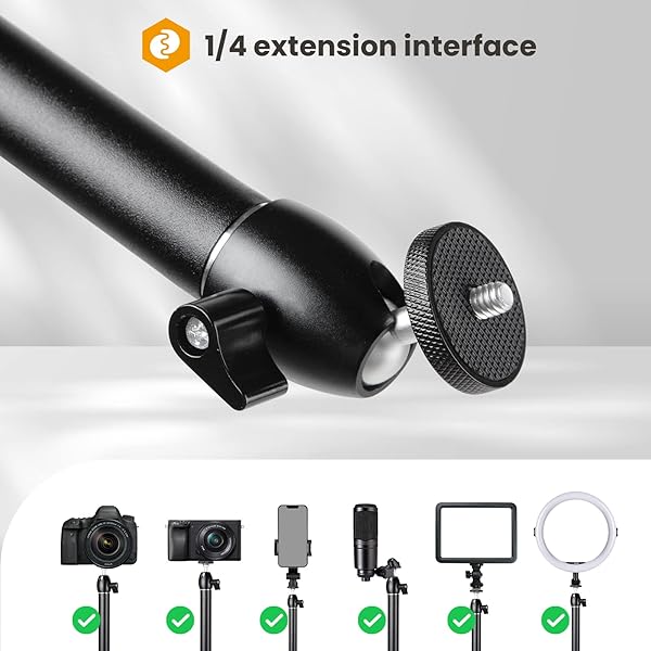 TARION Adjustable TARION Camera Desk Mount Stand for DSLR & Overhead Filming - Heavy Duty Articulating Arm for Live Streaming & Photography - View 6 of 10