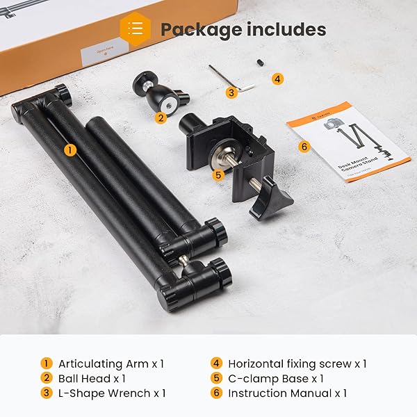 TARION Adjustable TARION Camera Desk Mount Stand for DSLR & Overhead Filming - Heavy Duty Articulating Arm for Live Streaming & Photography - View 9 of 10