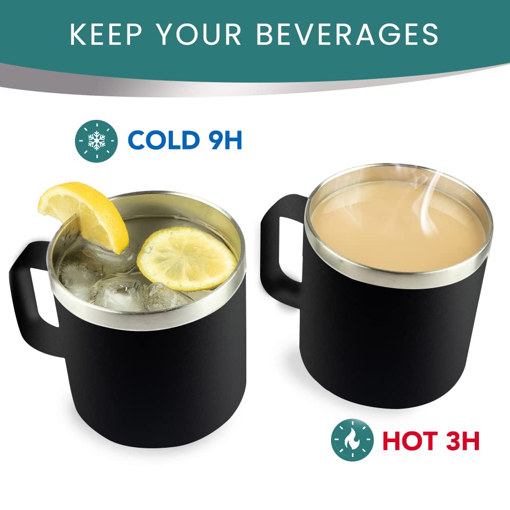 KLUBI KLUBI Papa Gifts Grandpa Mug 14oz Funny Unique Coffee Tumbler Ideal Gift from Grandchildren for Birthday Fathers Day Retirement Black - View 4 of 8