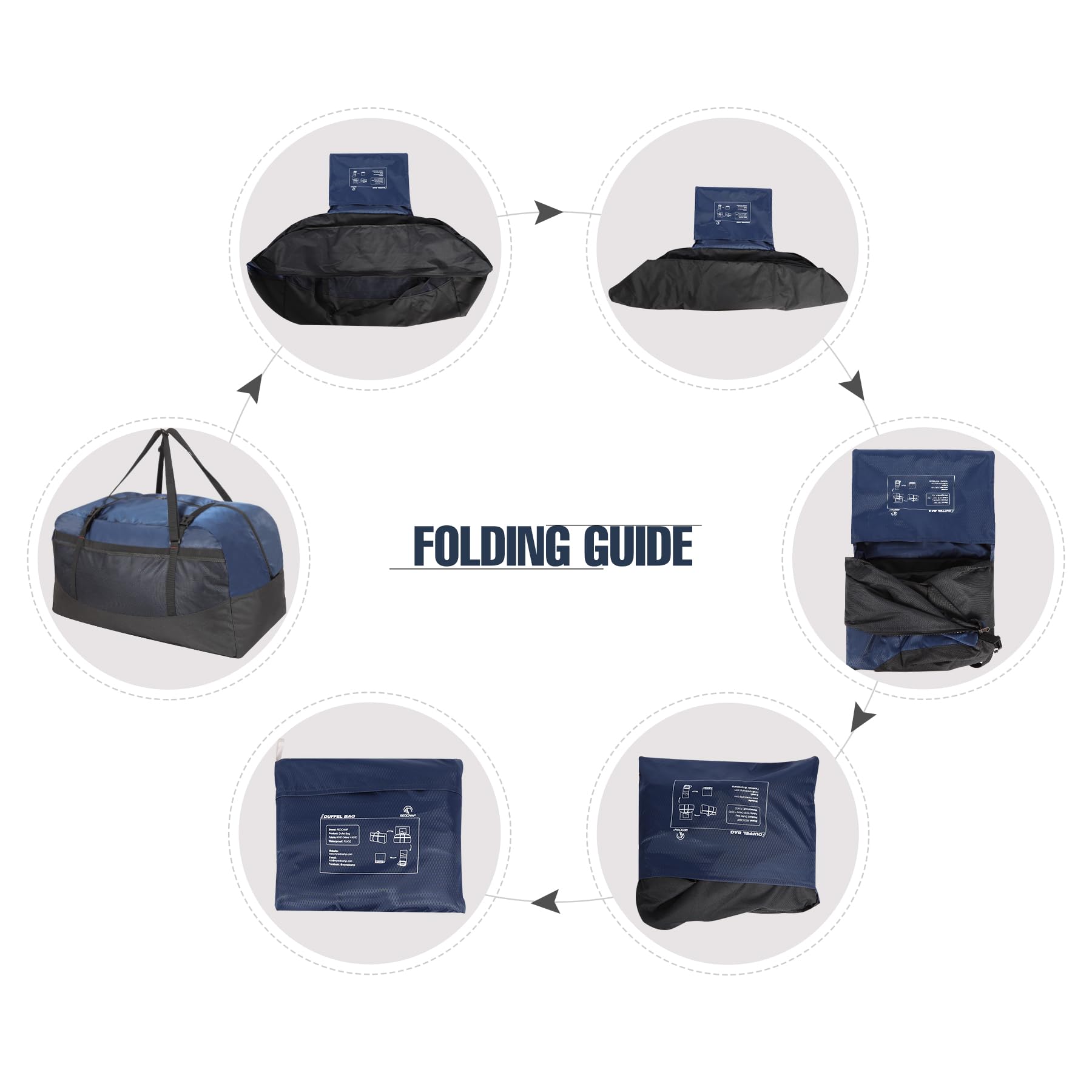 REDCAMP Extra Large Duffle Bag Lightweight, Double Layer 400D Oxford Fabric 100L Foldable Waterproof Travel Duffel Bag for Men Women, Blue - View 7 of 9