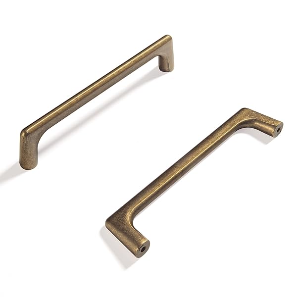 Goo-Ki Goo-Ki Antique Brass Zinc Alloy Cabinet Pulls 3 Inch Hole Center 6 Pack for Drawer Cupboard Wardrobe