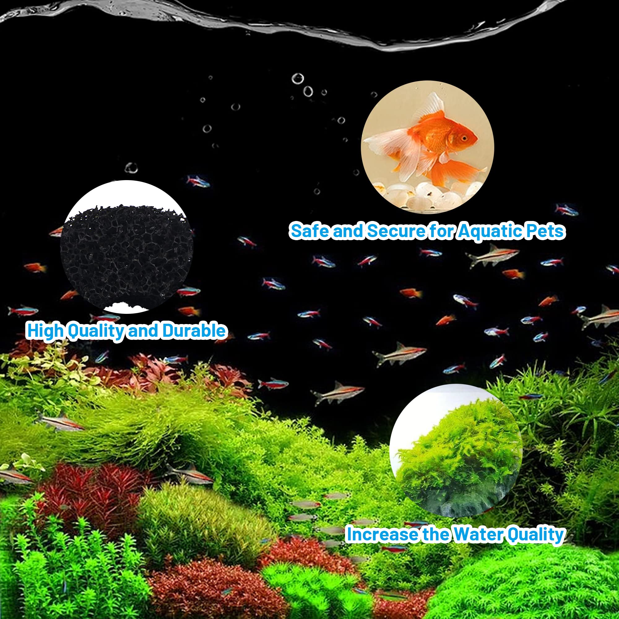 USEAMIE USEAMIE 8 Pack Replacement Filter Sponges for Kulife Aquarium Filters Coarse Carbonized and Fine Sponges Included - View 4 of 6