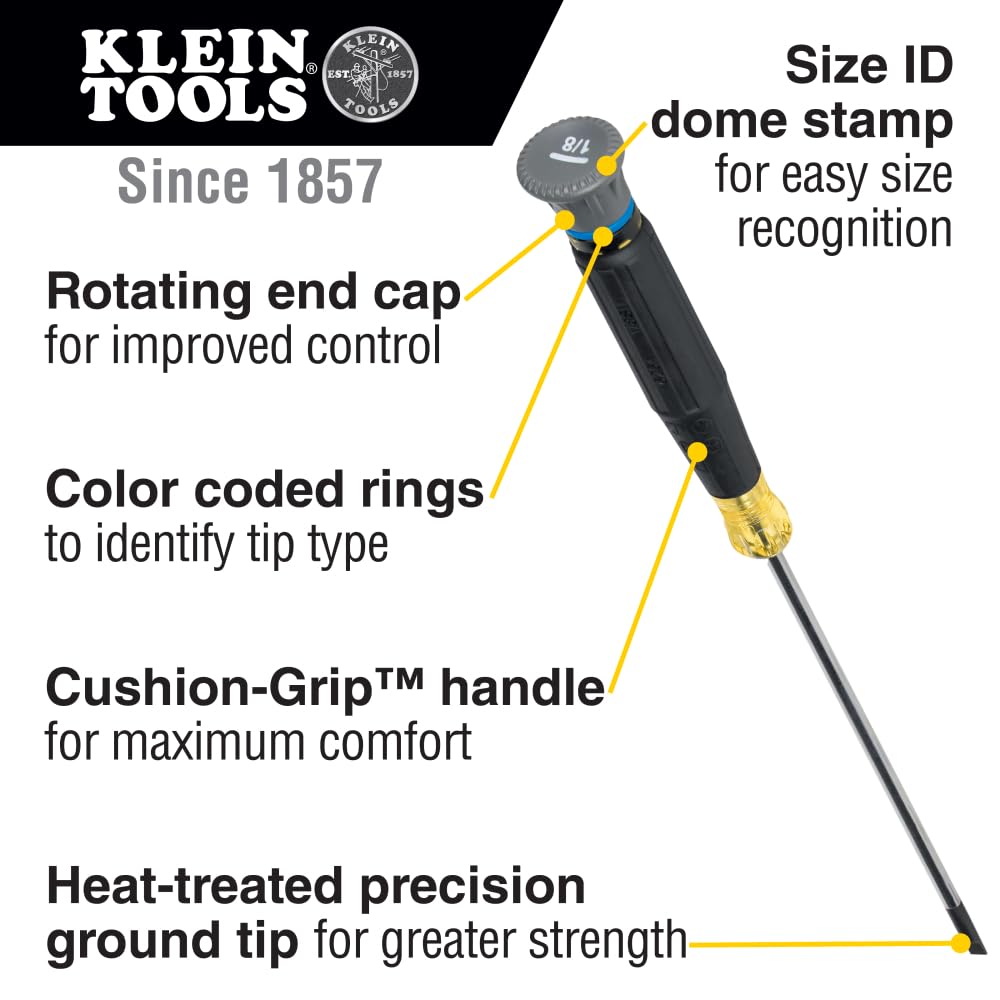 KLEIN TOOLS Klein Tools 85615 Mini Precision Screwdriver Set 4 Piece Ideal for Electronics Small Appliances Terminal Blocks - View 2 of 9