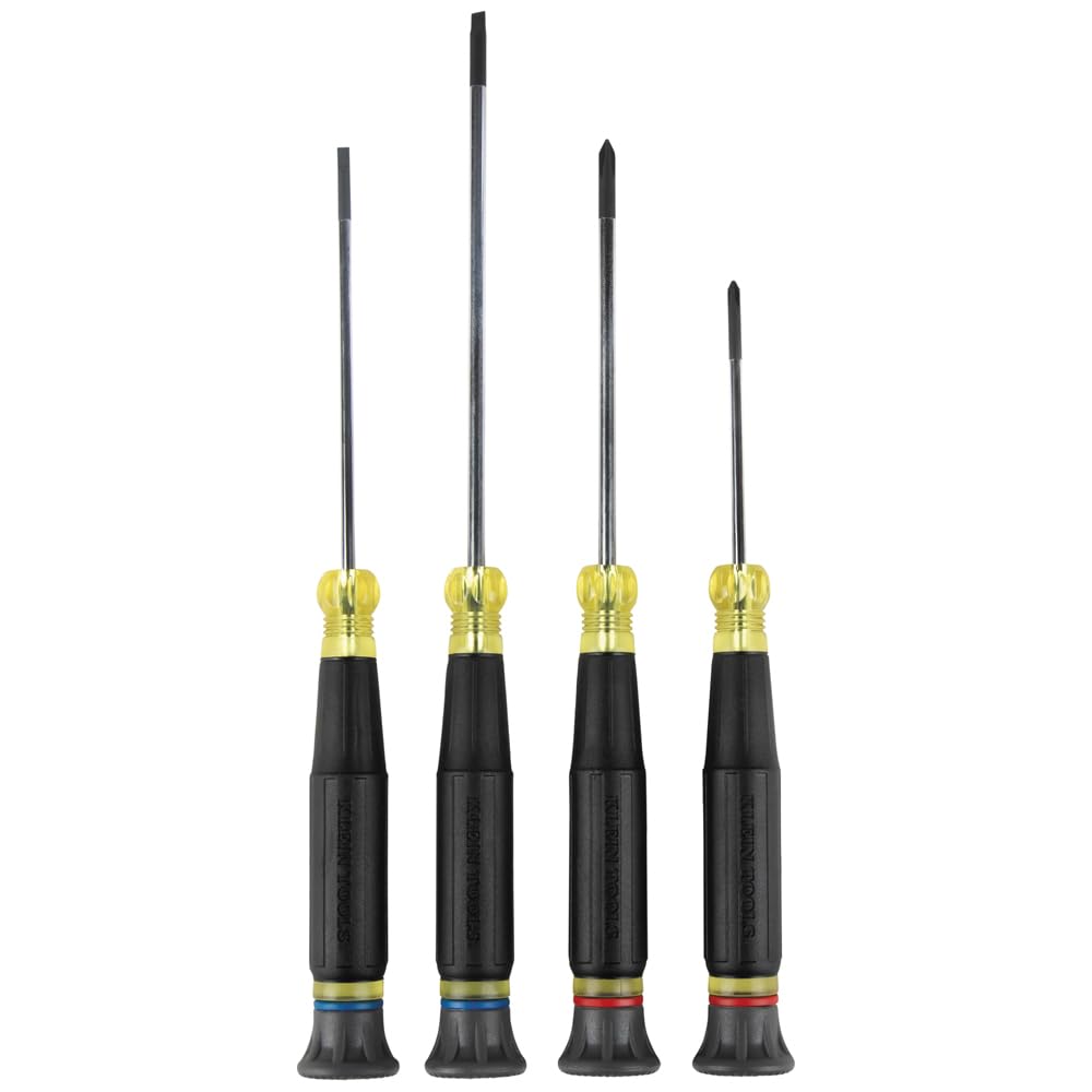KLEIN TOOLS Klein Tools 85615 Mini Precision Screwdriver Set 4 Piece Ideal for Electronics Small Appliances Terminal Blocks