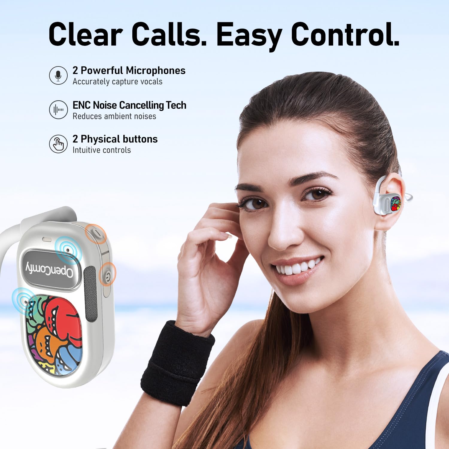 Audiovance OpenComfy CF201 Bluetooth Headphones for Running, Wireless Open Ear Headphones for Sports Gym Workout, Ultra Comfort, Premium Sound, - View 6 of 8