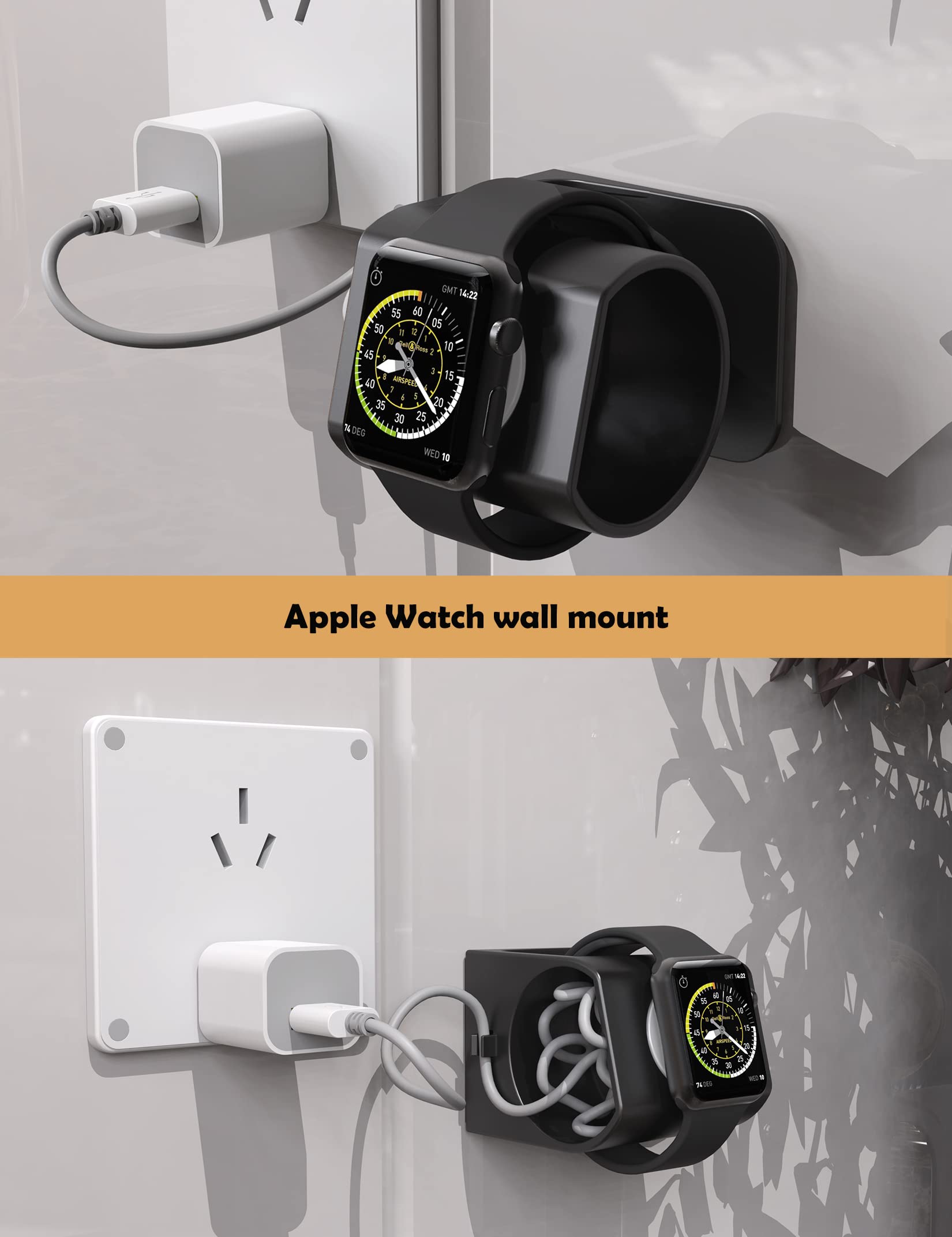 Wall Mount for Apple Watch Charger Stand for Apple Watch Ultra Series 8 SE2 7 6 SE 5 4 3 2 1 (49mm,45mm,44mm,42mm,41mm,40mm,38mm) Storage Organizer - View 2 of 6