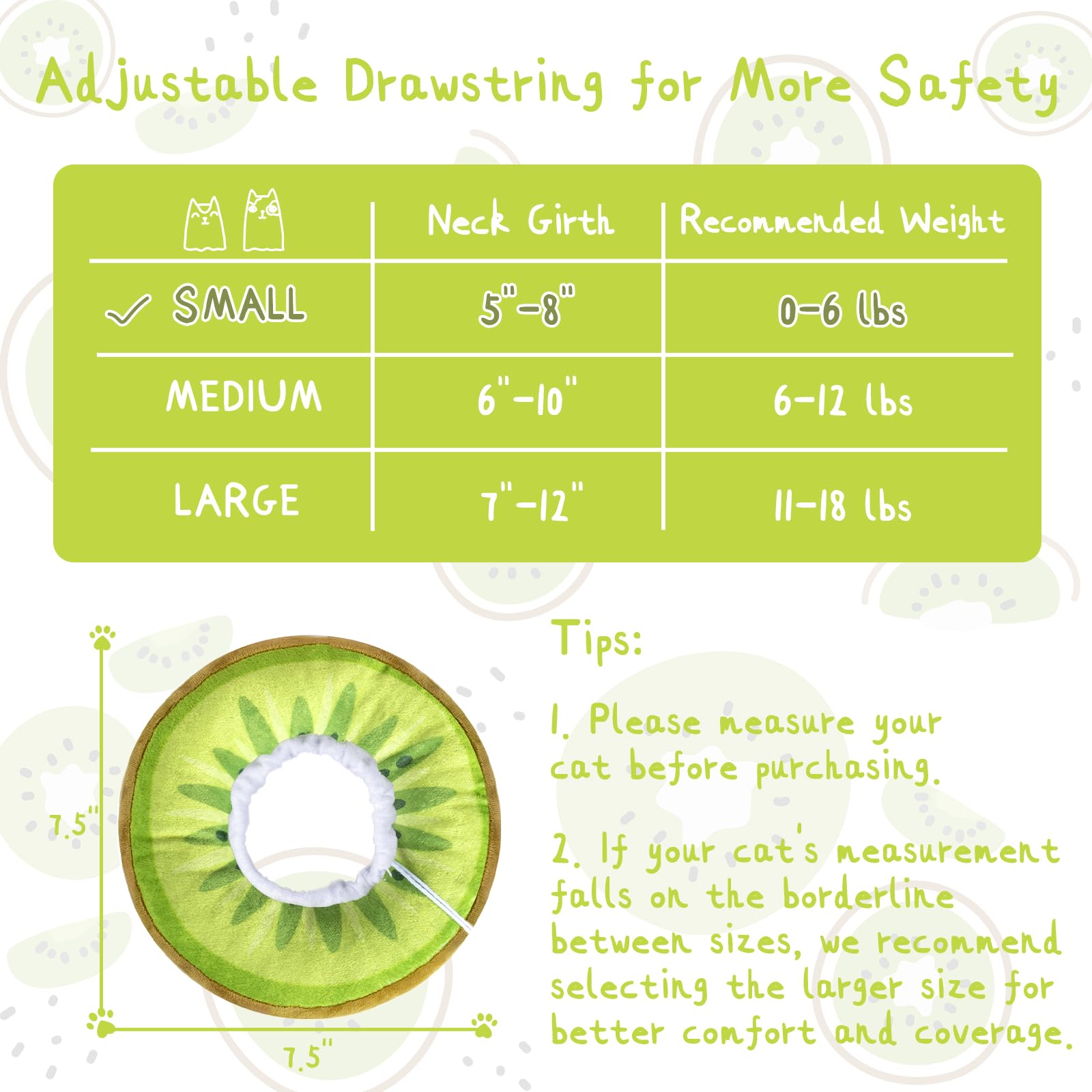 ANWA ANWA Adjustable Cat Cone Collar Soft Cute Recovery Collar for Kittens After Surgery - View 2 of 6