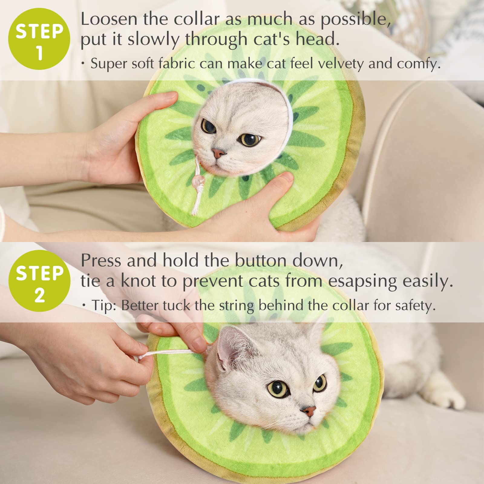 ANWA ANWA Adjustable Cat Cone Collar Soft Cute Recovery Collar for Kittens After Surgery - View 5 of 6