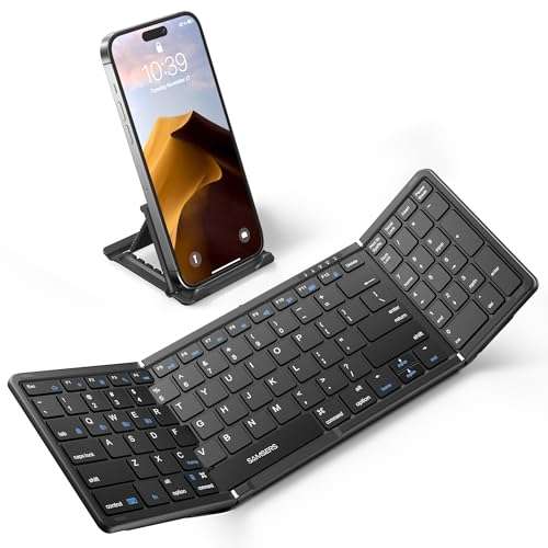 Samsers Foldable Bluetooth Keyboard with Numeric Keypad - Portable Wireless Keyboard for iOS, Android, Windows & Mac | Samsers