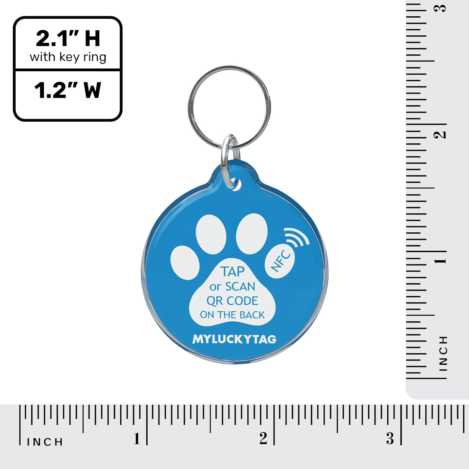 MYLUCKYTAG Personalized NFC and QR Code Pet Tag for Dogs and Cats with Instant Location Alert and Online Profile - View 6 of 9