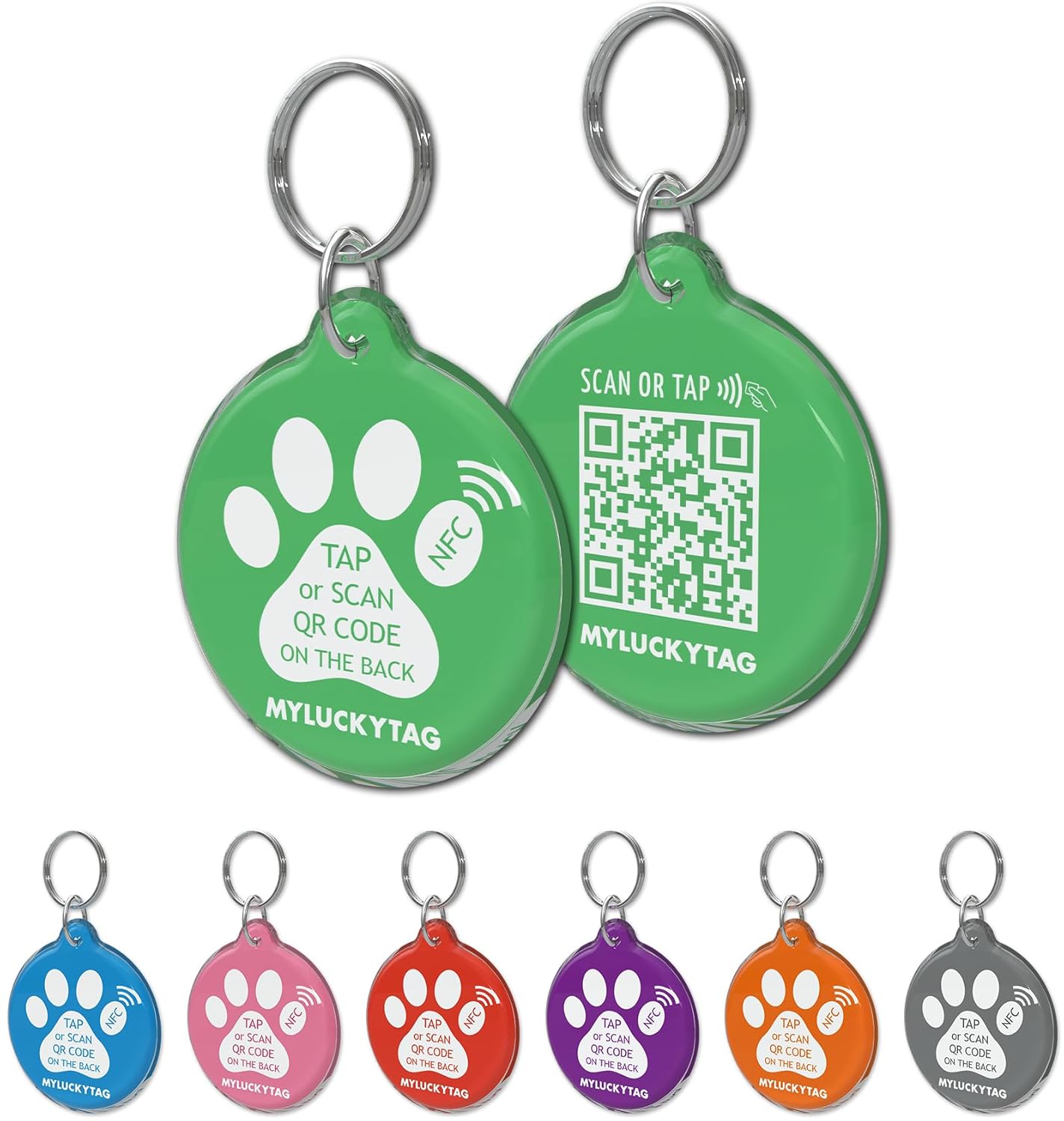 MYLUCKYTAG Personalized NFC and QR Code Pet Tag for Dogs and Cats with Instant Location Alert and Online Profile - View 9 of 9