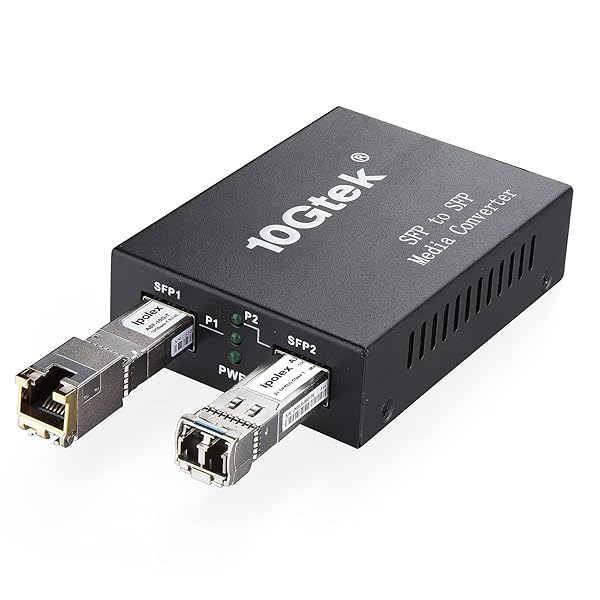 ipolex ipolex 10G SFP+ to SFP+ Fiber Media Converter Pack of 2 with LR Module and 10GBase-T Copper Module for 10km Transmission - View 4 of 8