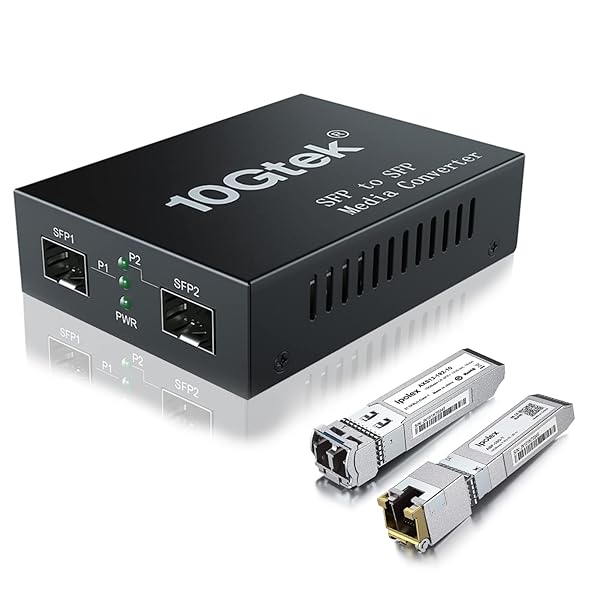 ipolex ipolex 10G SFP+ to SFP+ Fiber Media Converter Pack of 2 with LR Module and 10GBase-T Copper Module for 10km Transmission - View 3 of 8
