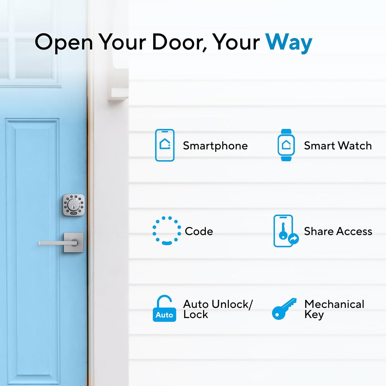 ULTRALOQ ULTRALOQ Smart Lock U-Bolt WiFi Keyless Entry Door Lock with Voice Control and App Remote Access - View 3 of 9