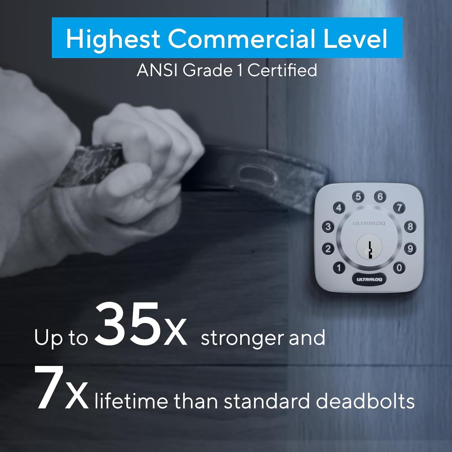 ULTRALOQ ULTRALOQ Smart Lock U-Bolt WiFi Keyless Entry Door Lock with Voice Control and App Remote Access - View 6 of 9