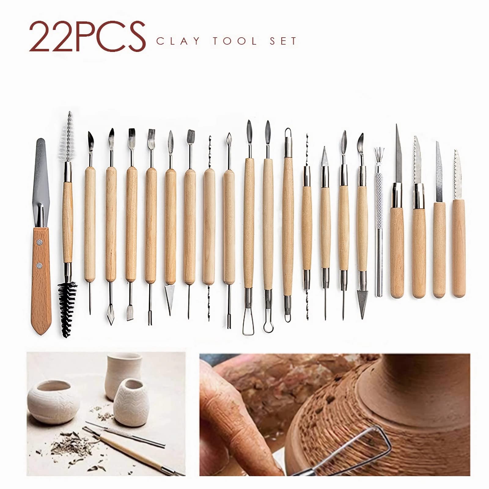 WALTERT W Clay Tools 52PCS Pottery Sculpting Kit for DIY Handcraft Modeling and Carving with Polymer and Ceramic Tools - View 2 of 6