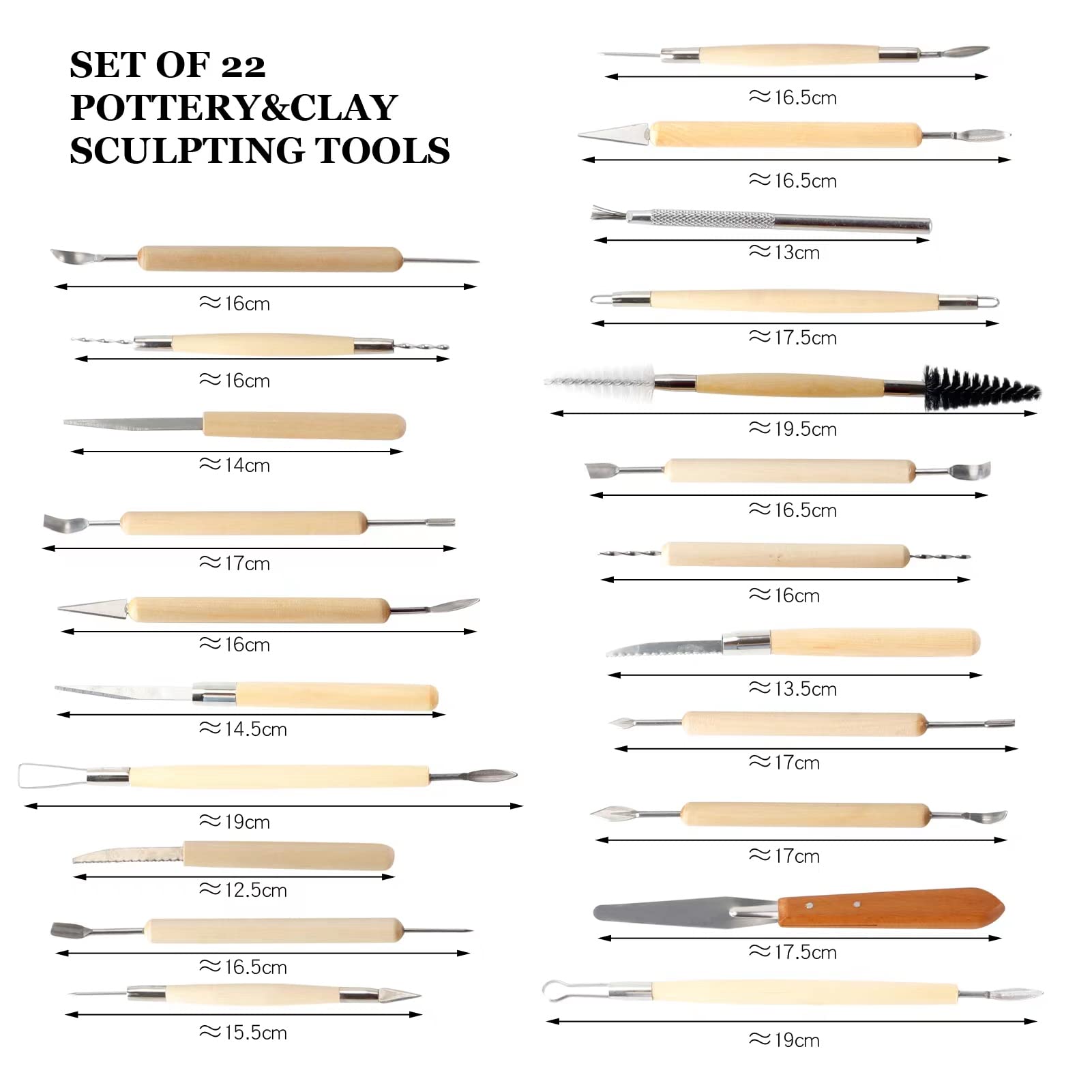 WALTERT W Clay Tools 52PCS Pottery Sculpting Kit for DIY Handcraft Modeling and Carving with Polymer and Ceramic Tools - View 3 of 6