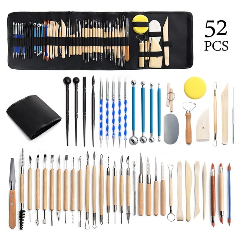 WALTERT W Clay Tools 52PCS Pottery Sculpting Kit for DIY Handcraft Modeling and Carving with Polymer and Ceramic Tools - View 6 of 6