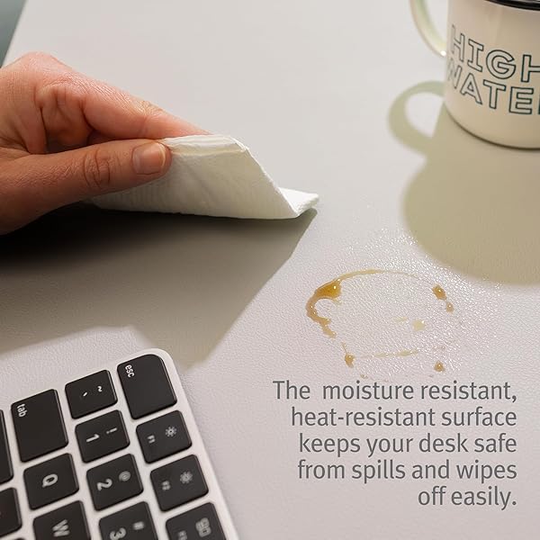 Twelve South Twelve South DeskPad: Sustainable Leather Mouse Mat, Spill-Resistant & Optimal Size for Displays - Grey Large - View 6 of 9