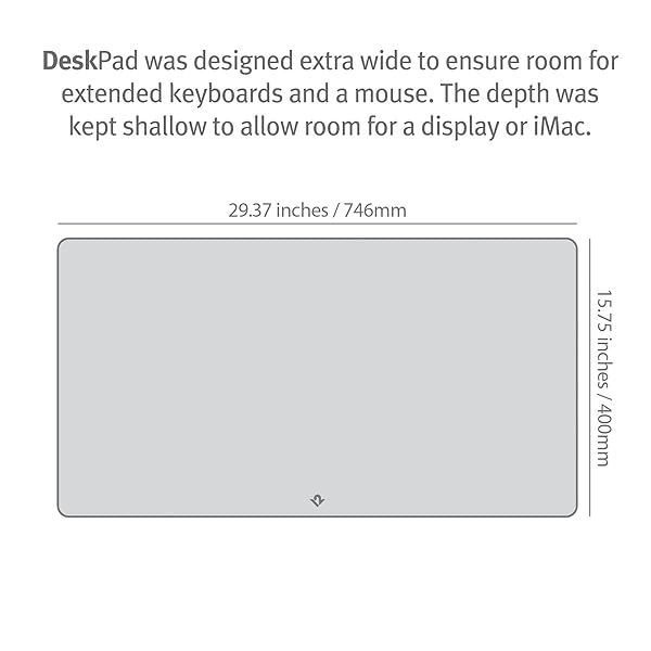 Twelve South Twelve South DeskPad: Sustainable Leather Mouse Mat, Spill-Resistant & Optimal Size for Displays - Grey Large - View 8 of 9