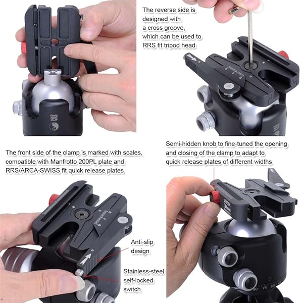 iShoot iShoot Long Lever Quick Release Clamp Adapter for Manfrotto & Arca-Swiss Plates - Fine-Tuned for Perfect Camera Stability - View 7 of 10