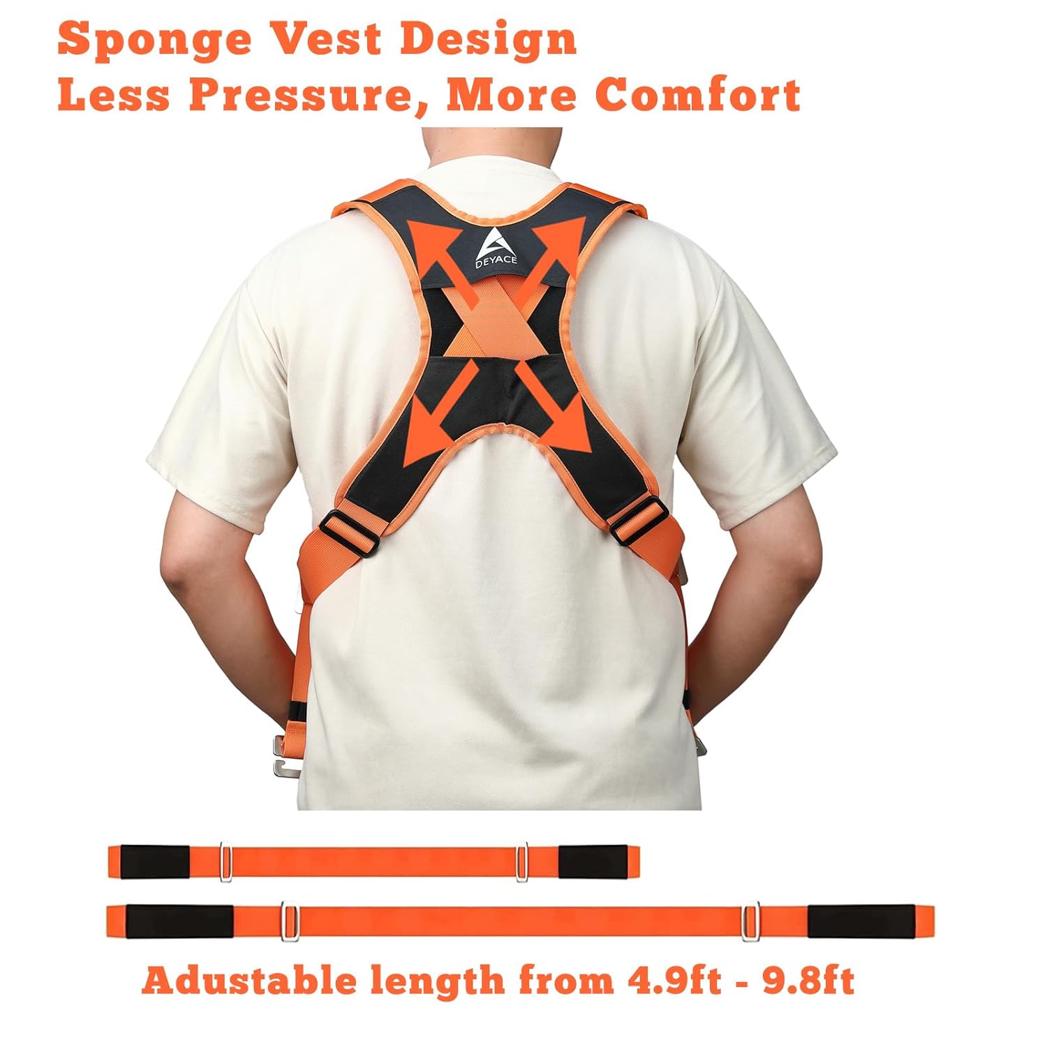 DEYACE DEYACE Moving Straps 2-Person Shoulder Lifting Straps for Heavy Furniture and Appliances Up to 800 lbs in Orange - View 3 of 7